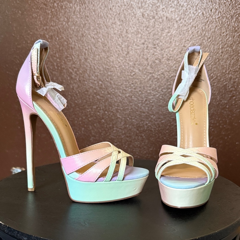 Shoe Dazzle Pastel Strappy Heels